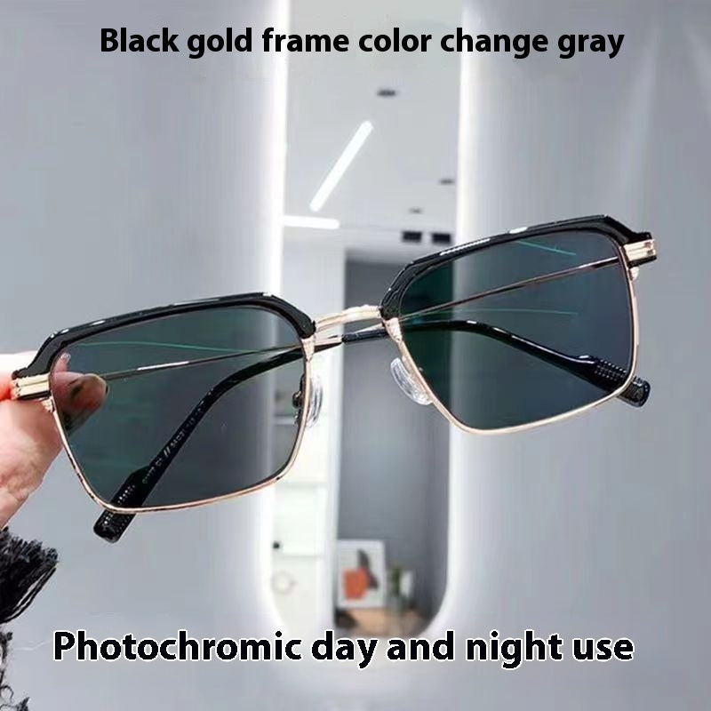 Photosensitive Color Changing Glasses HD Men's Anti-blue Light Reading Glasses