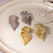 Trendy Pleated Three-dimensional Leaf Earrings