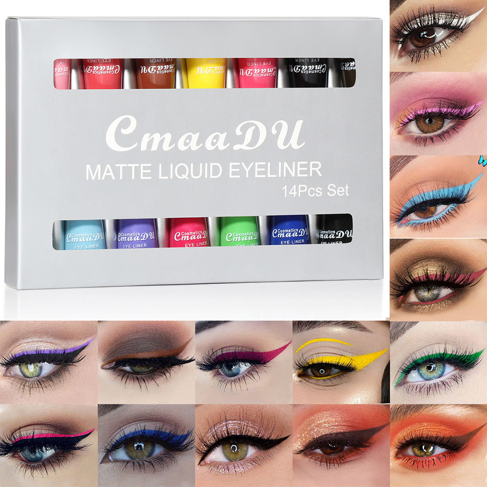 Matte Quick-drying 14 Colors Liquid Eyeliner Suit