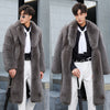 Men's Fur Coat Imitation Fox Hair Long Casual Windbreaker