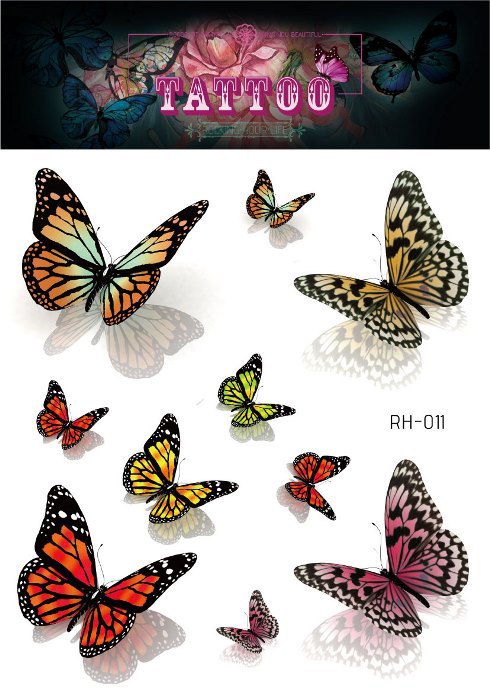 Waterproof Temporary Tattoo Sticker Small Butterfly Body Art Fake Tattoo Flash Tattoo Clavicle Female