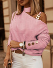 New Fashion Sexy Chain Fastener Decoration Long Sleeve Shirt Women