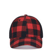Women's Baseball Korean Style Wild Black And Red Plaid Curved Brim With Mesh Cap