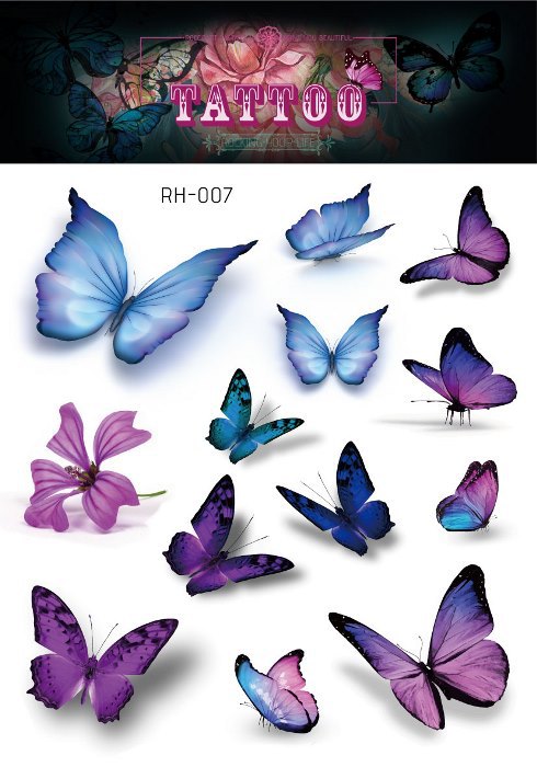 Waterproof Temporary Tattoo Sticker Small Butterfly Body Art Fake Tattoo Flash Tattoo Clavicle Female