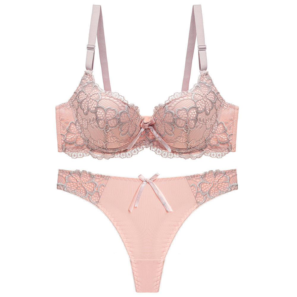 Underwear Push Up Lace Bra Adjustable Bra Set
