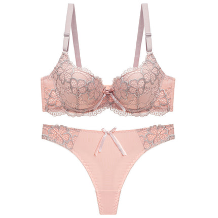 Underwear Push Up Lace Bra Adjustable Bra Set