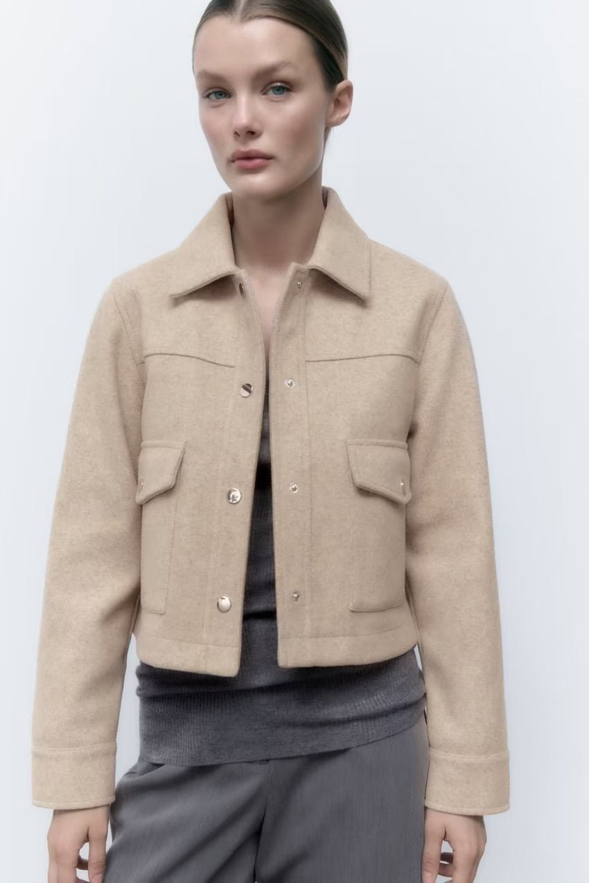 Women's Street Casual Soft Woolen Shirt Woolen Coat Top