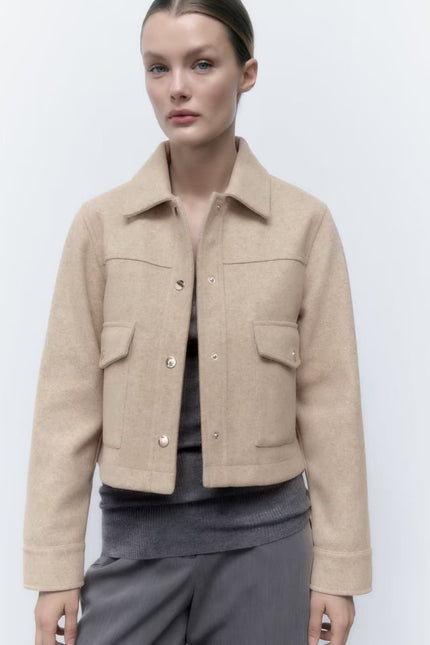 Women's Street Casual Soft Woolen Shirt Woolen Coat Top