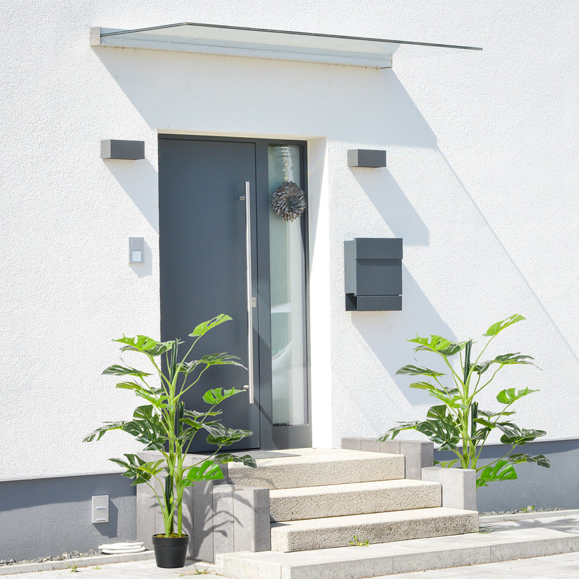 100cm/3.3FT Artificial Monstera Tree Decorative Cheese Plant 21 Leaves With Nursery Pot, Fake Tropical Palm Tree For Indoor Outdoor Décor, Set Of 2