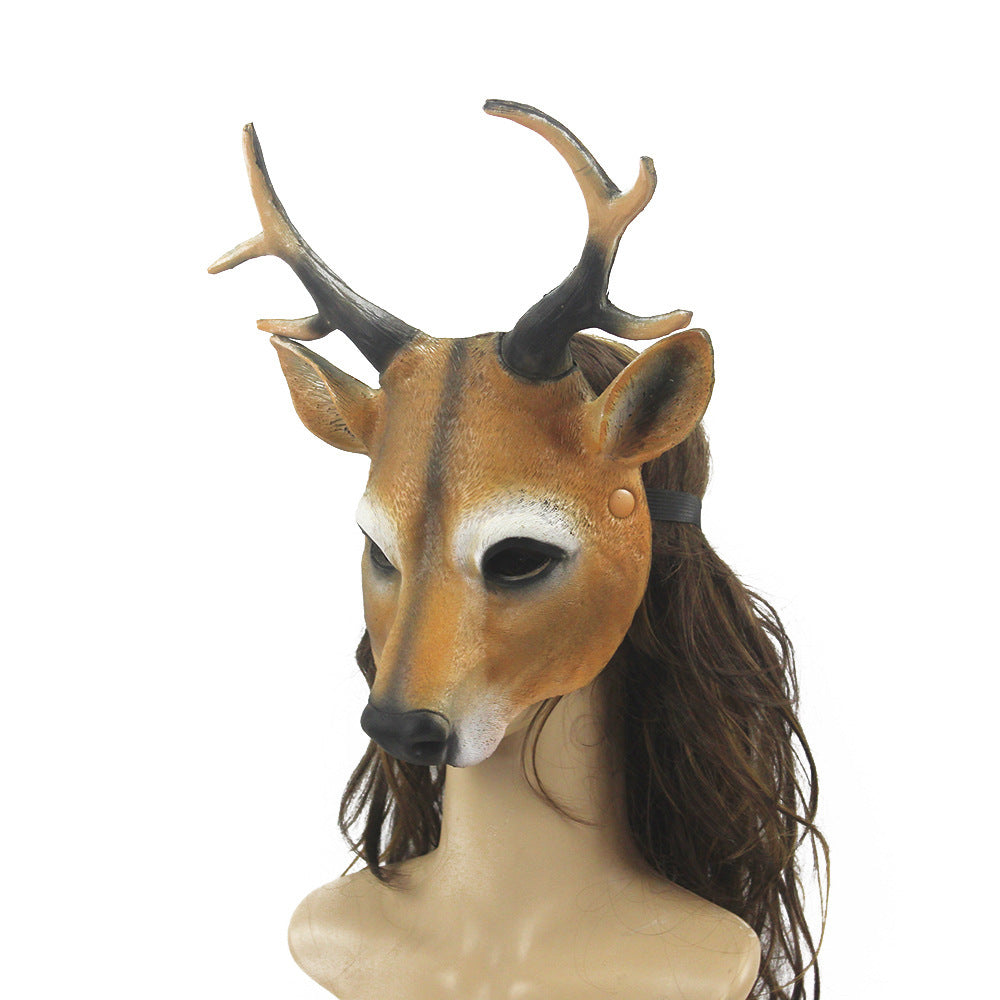 Sika Deer Mask Halloween Deer Mask Carnival Party Pu Animals Mask