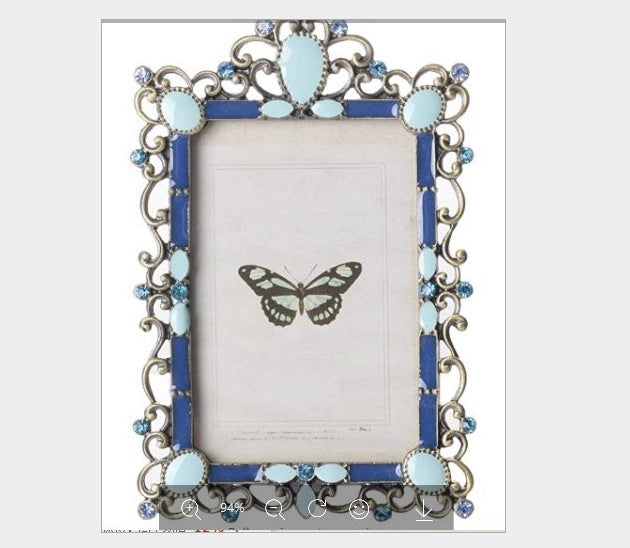 Creative Enamel Colored Metal Photo Frame With Flower And Bird Photo Frame