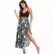 V-neck Wrap Spaghetti Strap Summer Casual Beach Floral Leopard Print Dress