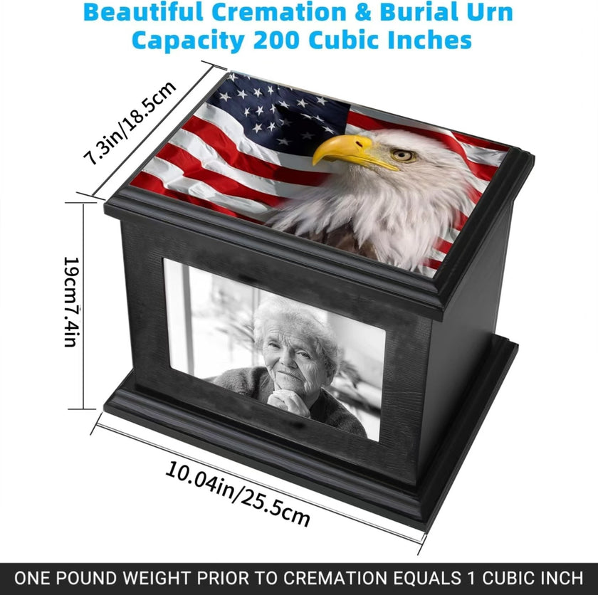 Wooden Cremation Urn With Photo Frame