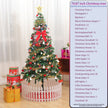 6ft Artificial Christmas Tree With LED Energy-saving Lights, Including 195 Pendant Tree Skirts And Guardrails