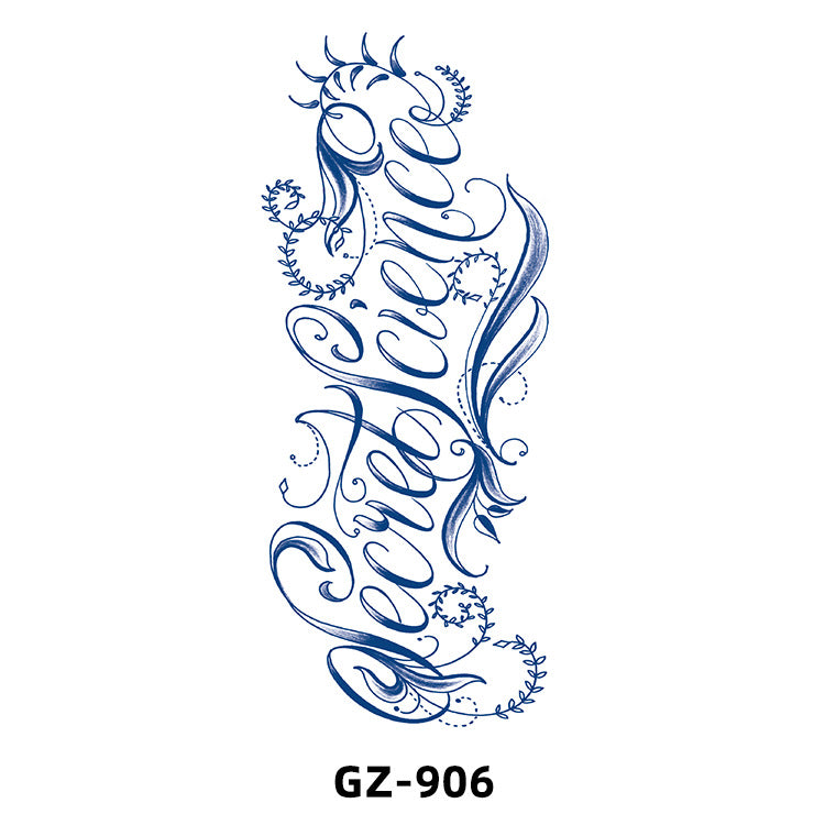 Herbal Juice Half Sleeve Letter Animal Tattoo Sticker