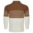 Men's Casual Color Block Long Sleeve Cable Knit Pullover Sweater