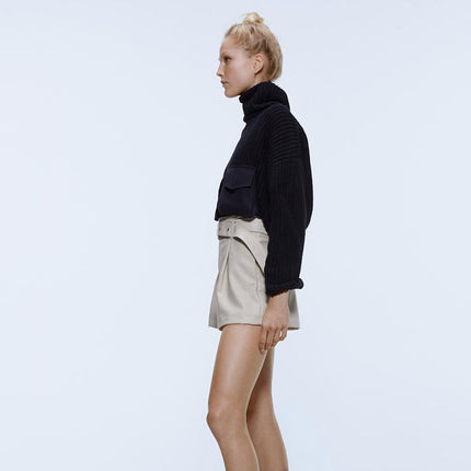 Alpscommerce Women's leather shorts