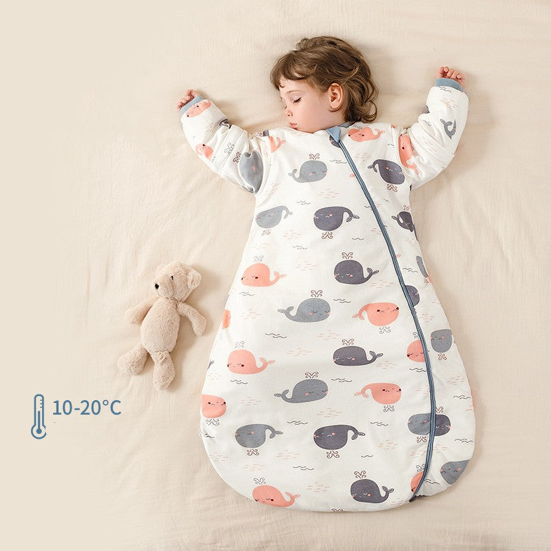 Baby Sleeping Bag With Thermostatic Cotton One-piece Anti-kick