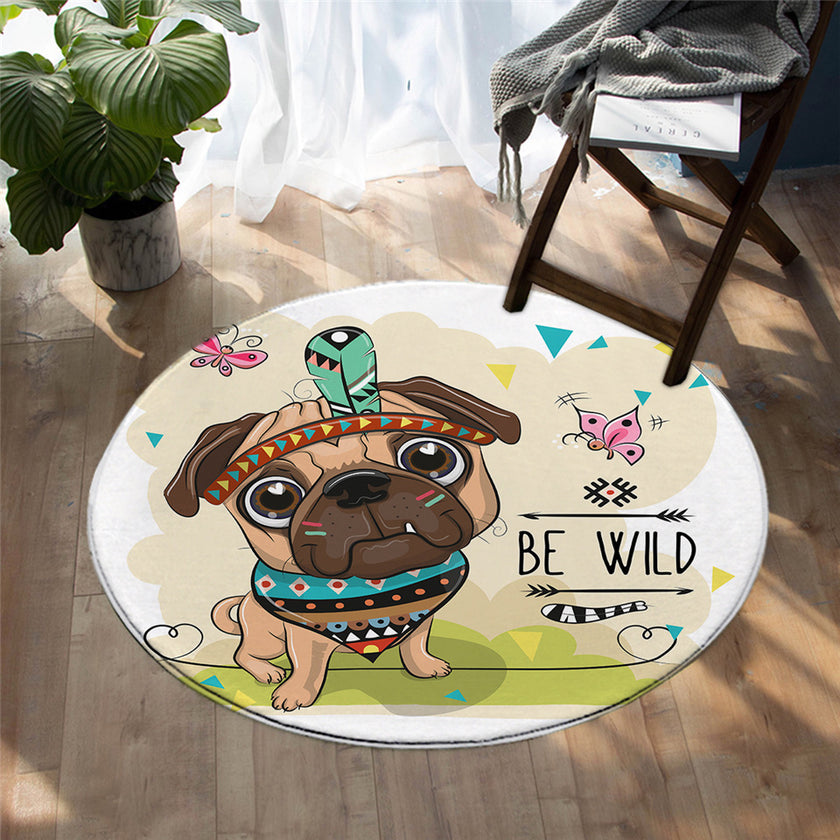 Cartoon Animal Round Carpet Cute Non-slip