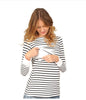 Multifunctional Maternity T-shirt Striped Long Sleeve Nursing Wear