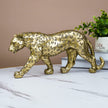 Cheetah Statue Home Decor Leopard Sculpture Resin Sitting Cheetah Figurine Desktop Table Top Ornament Decoration for Home Office-Gold Or Silver (Walking-Champagne Gold)