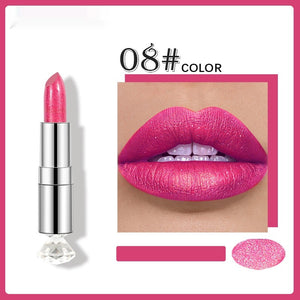 Pearlescent Color Thin And Glittering Lipstick Moisturizing