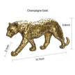 Cheetah Statue Home Decor Leopard Sculpture Resin Sitting Cheetah Figurine Desktop Table Top Ornament Decoration for Home Office-Gold Or Silver (Walking-Champagne Gold)