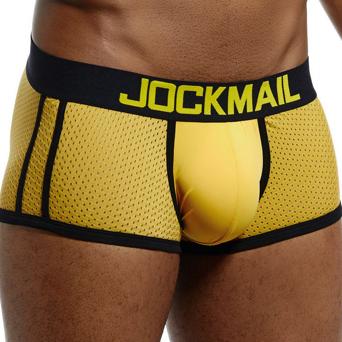JOCKMAIL Brand Underwear Boxer Men Breathable Mesh Men's Boxers Male Underpants Sexy Gay penis pouch Panties  Mens Trunks Pant