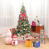 6ft Artificial Christmas Tree With LED Energy-saving Lights, Including 195 Pendant Tree Skirts And Guardrails