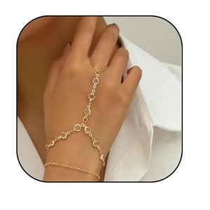 Small Rice-shaped Beads Rice Beads Zircon Pearl Ring Chain Love Finger Chain Ornament