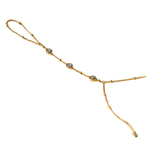 Small Rice-shaped Beads Rice Beads Zircon Pearl Ring Chain Love Finger Chain Ornament