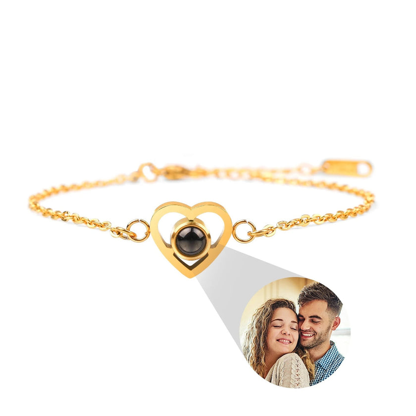 DIY Photo Projection Stone Love Bracelet In  Languages