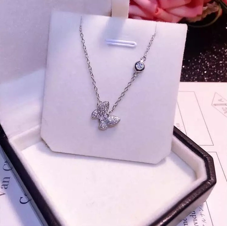 925 Sterling Silver Butterfly Long  Necklaces