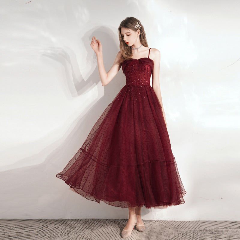 Ladies Wedding Dress Bridal Red Midi Skirt