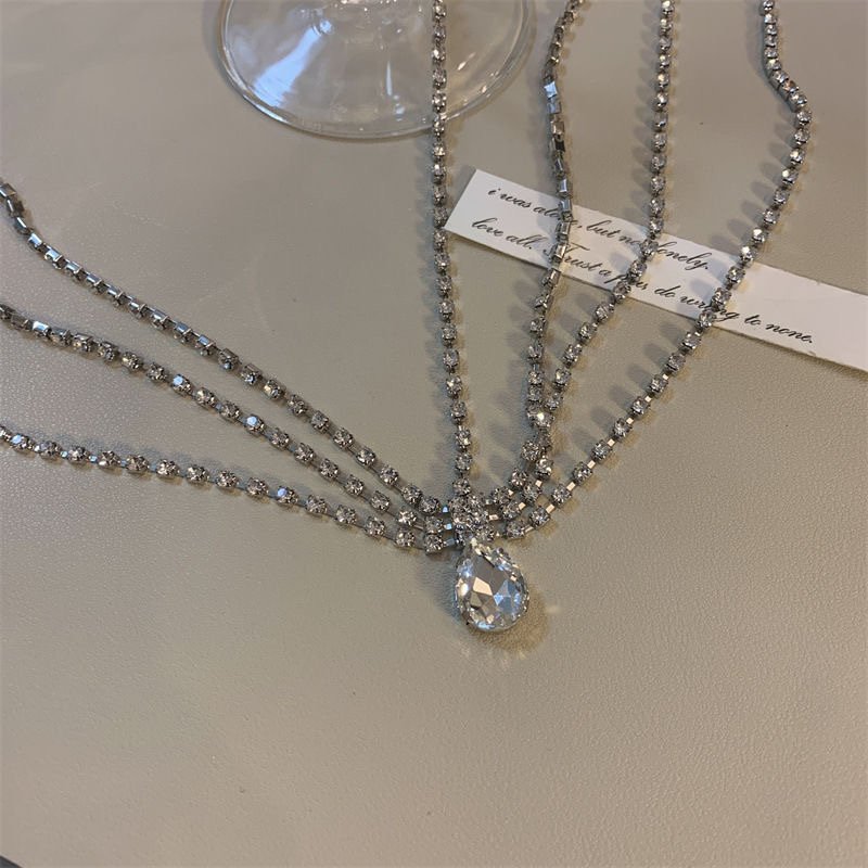 Vintage Exotic Style Rhinestone Chest Chain Necklace