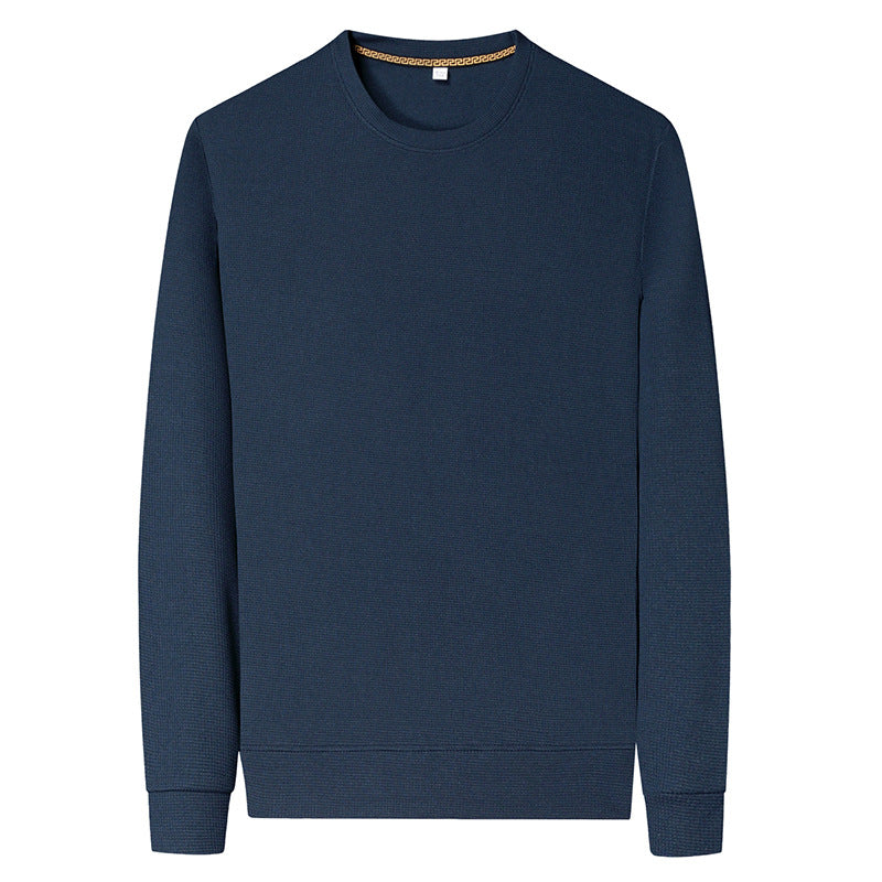 Thin Round Neck Long Sleeve T-shirt Solid Color Men's Top