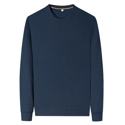 Thin Round Neck Long Sleeve T-shirt Solid Color Men's Top