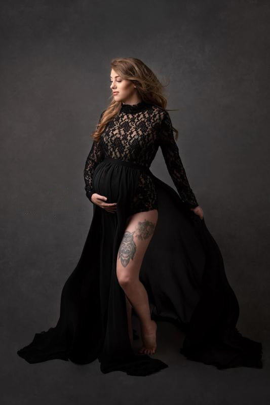 Mopping Long Skirt Photography Jumpsuit And Chiffon Long Skirt