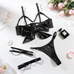 Underwear Steel Ring Cutout Topless Color Three-piece Set