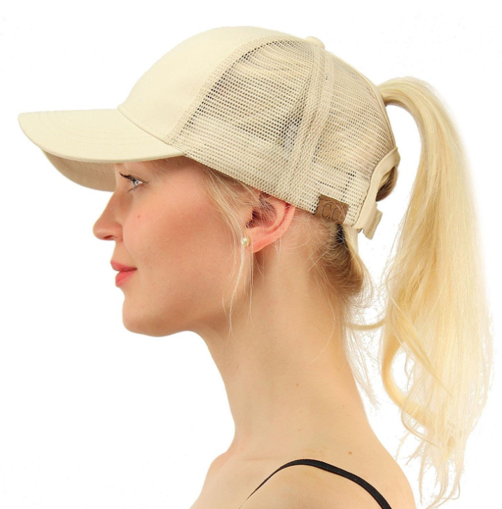 Casual Sunshade Duck Tongue Net Hat Ladies Ponytail