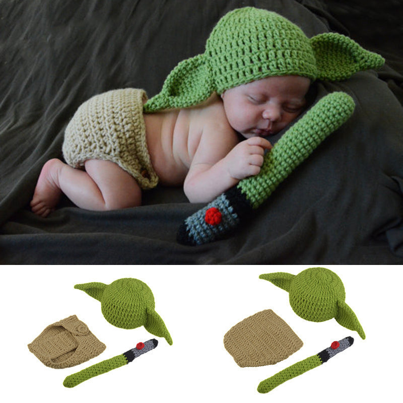 Wool knitted baby photo dress