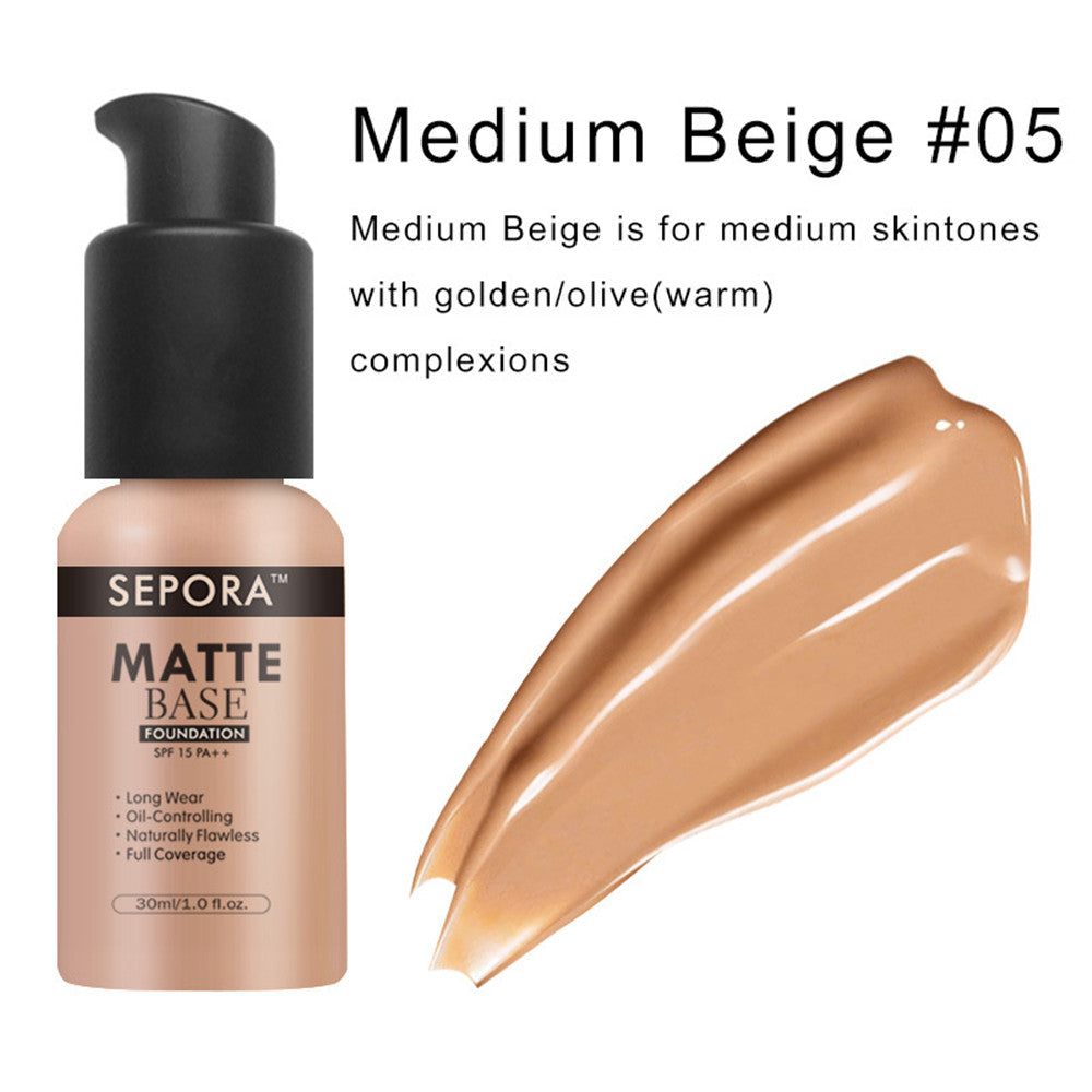 Waterproof Makeup Matte Liquid Foundation Oil Foundation Cream