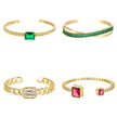 Micro-inlaid Color Zirconium Emerald Temperament Bracelet