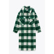 Classic contrast plaid woolen coat