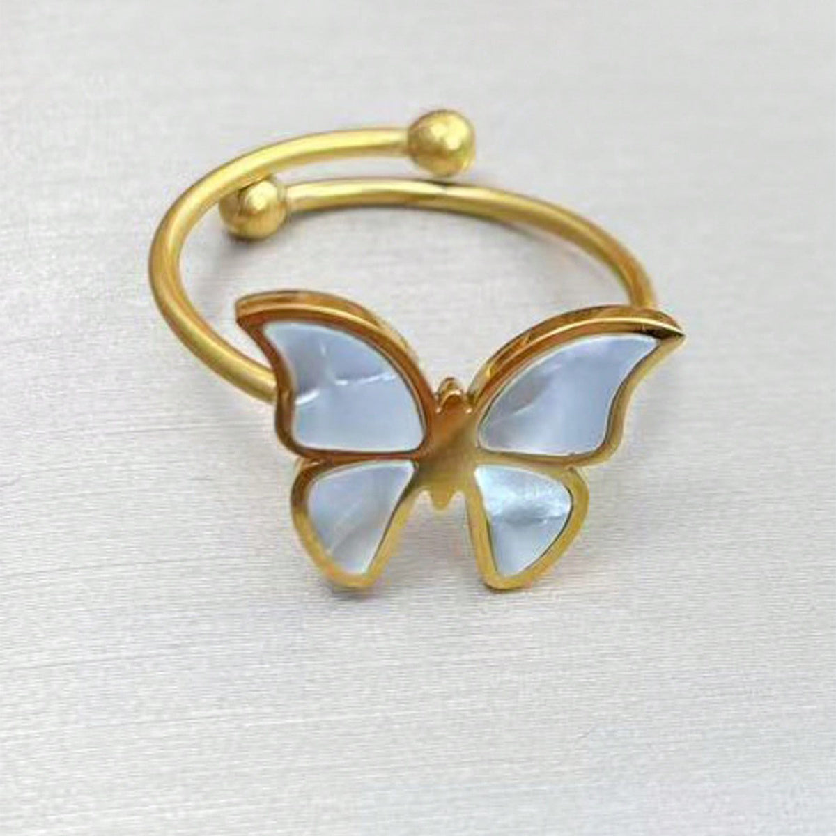 Lxalry 18K Gold Plated Butterfly Jewelry Set With Mirror Polish  Hypoallergenic Skin Safe 4PCS Necklace Earrings Bracelet Ring For Women, Never Fade Luxury Gift For Her