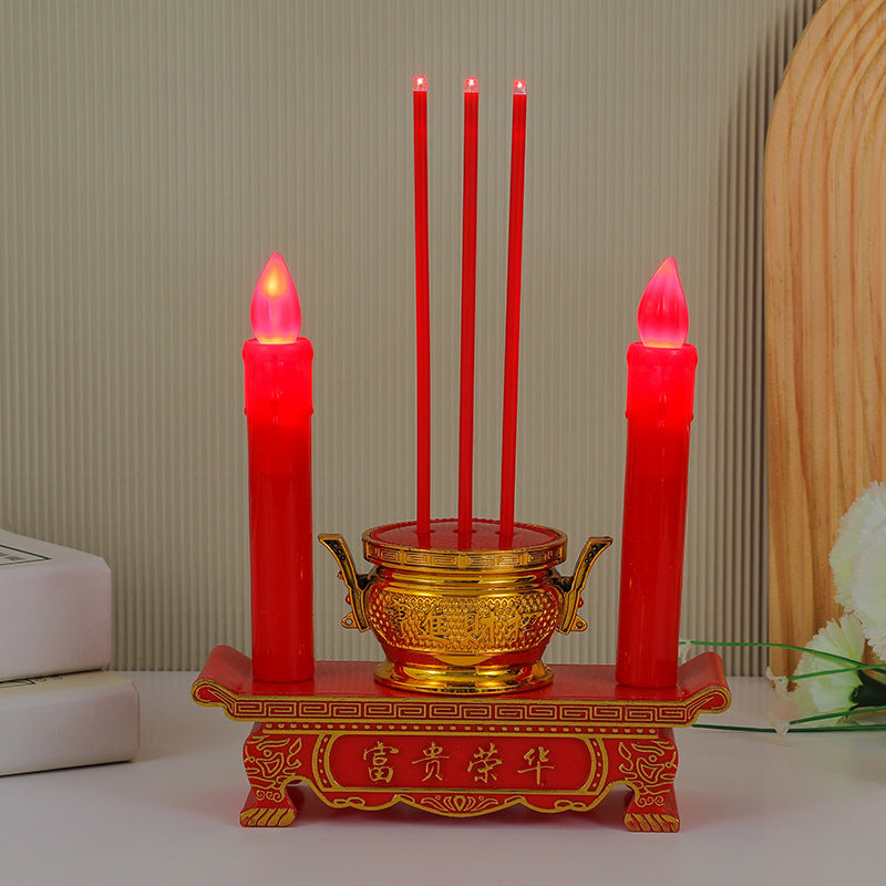 Electronic Censer Buddha Lamp Candlestick Candle