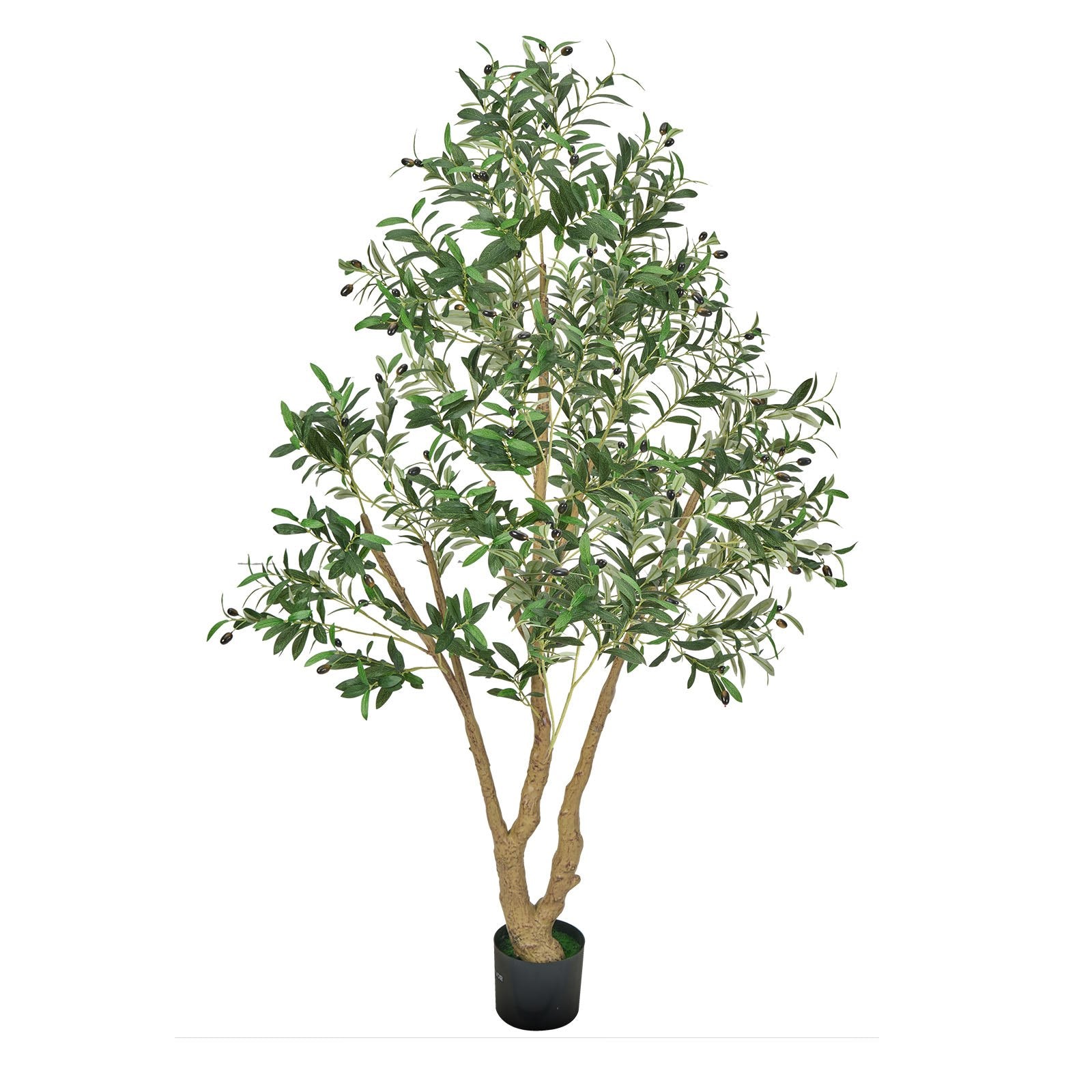 180cm Artificial Olive Tree With Black Pot, Tall Fake Tree With Natural Wood Trunk & Realistic Green Leaves And Fruits, Indoor Faux Plant For Home, Office, Living Room, Corner Decor