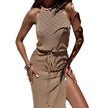 Summer New Beach Dress Women's Solid Color Knitted