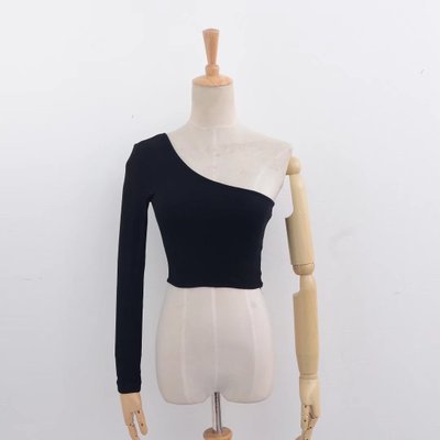 Off Shoulder Women White Black Tops Streetwear Elastic Short T shirt Knitting Cropped Camis Tees