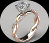 Women's Adjustable Fashionable Golden 925 Sterling Silver Diamond Ring